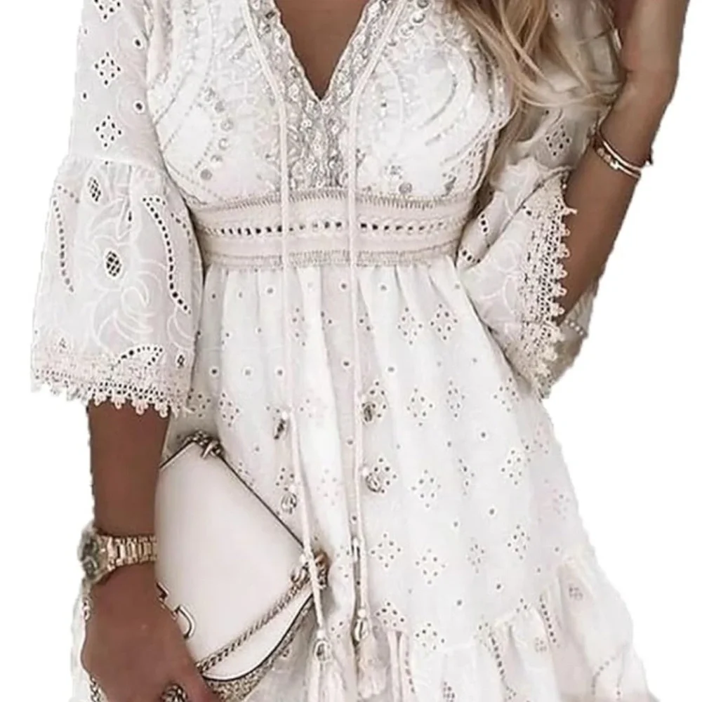 NEW White Lace Dress size MED - Picture 1 of 1